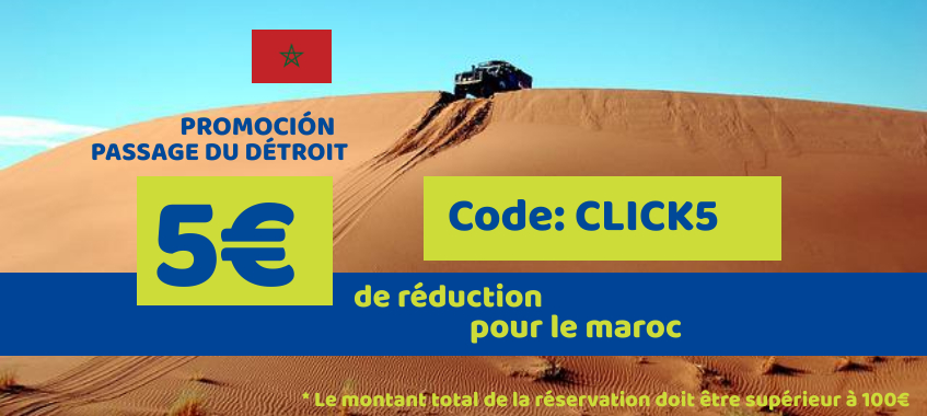 Imade du PASSAGE DU DÉTROIT. 5€ de réduction pour le maroc avec le code: CLICK5